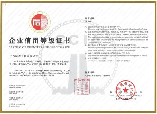 喜讯！工程公司顺利通过“全国建筑业AAA级信用万搏体育集团有限公司”复审